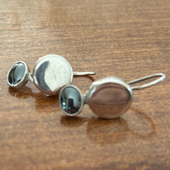 Sterling Silver & Hematite Earrings - Picture 4 of 6